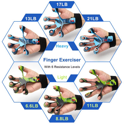 Finger Trainer Five Finger Rehabilitation Device Wrist Hand Grip Extender Therapy Tool Silicone Grip Enhancer Forearm Exerciser