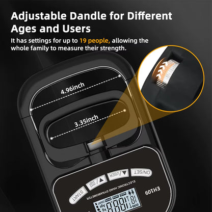 Protable Grip Strength Tester 265Lbs/120Kg Digital Hand Dynamometer Grip Strength Meter USB LCD Screen Hand Grip Dynamometer