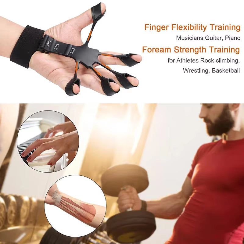 Finger Trainer Five Finger Rehabilitation Device Wrist Hand Grip Extender Therapy Tool Silicone Grip Enhancer Forearm Exerciser