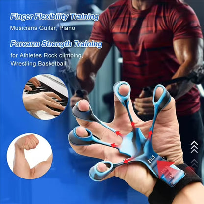Finger Trainer Five Finger Rehabilitation Device Wrist Hand Grip Extender Therapy Tool Silicone Grip Enhancer Forearm Exerciser