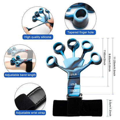 Finger Trainer Five Finger Rehabilitation Device Wrist Hand Grip Extender Therapy Tool Silicone Grip Enhancer Forearm Exerciser