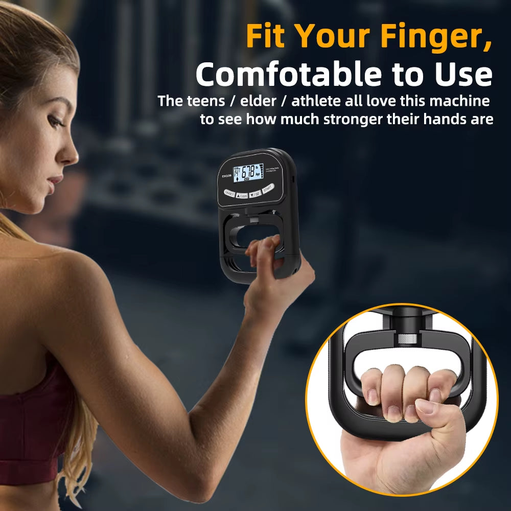 Protable Grip Strength Tester 265Lbs/120Kg Digital Hand Dynamometer Grip Strength Meter USB LCD Screen Hand Grip Dynamometer