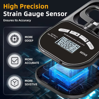 Protable Grip Strength Tester 265Lbs/120Kg Digital Hand Dynamometer Grip Strength Meter USB LCD Screen Hand Grip Dynamometer